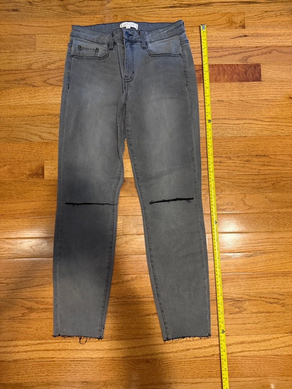 Gray Skinny Men’s Jeans with Knee Slits by Blank NYC
